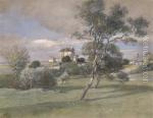 Schlos Albrechtsberg In The Waldvirtel Oil Painting by Rudolf Ribarz