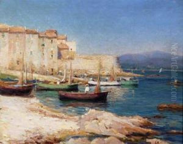 Bateau De Peche En Mediterrannee Oil Painting by Jules Ribeaucourt