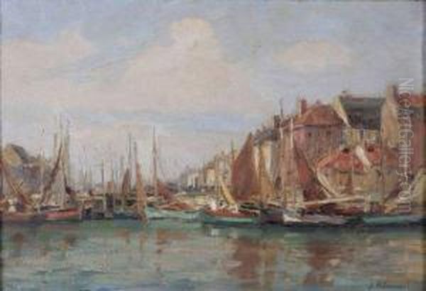 Le Port Oil Painting by Jules Ribeaucourt