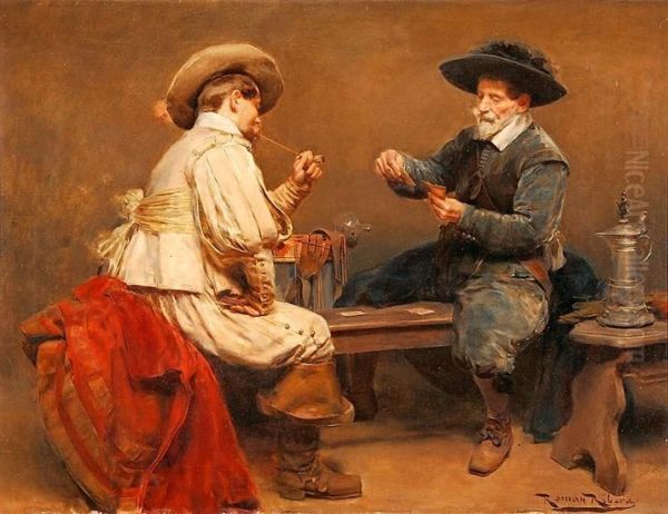 Partida Empenada Oil Painting by Roman Ribera Cirera