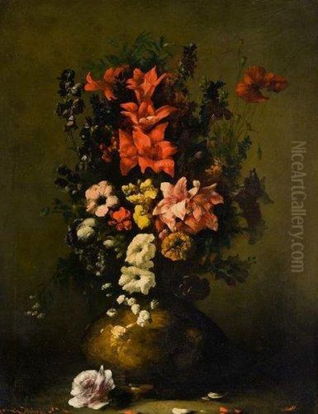 Fleurs Oil Painting by Germain Theodure Clement Ribot