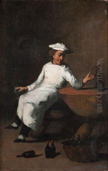 La Pause Du Marmiton Oil Painting by Germain Theodure Clement Ribot