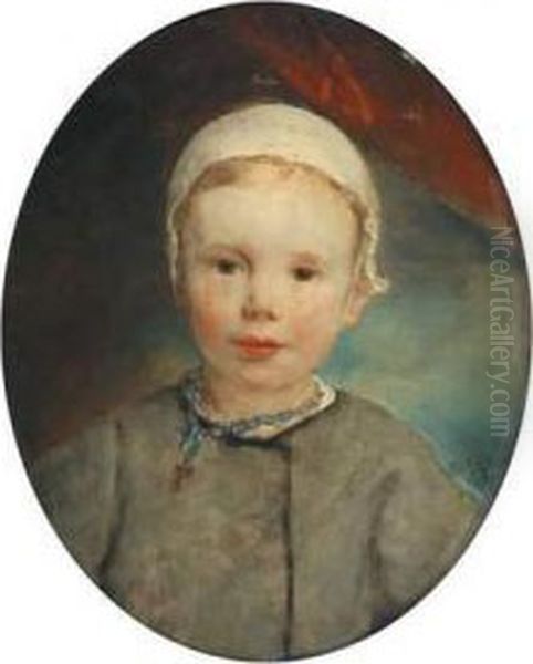 Enfant Au Bonnet Oil Painting by Gustave Ricard