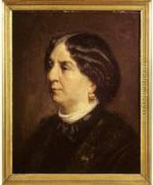 Portrait De George Sand Oil Painting by Gustave Ricard