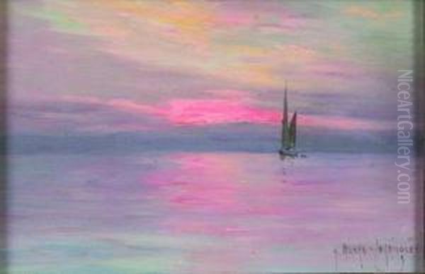 Marine Au Soleil
Couchant Oil Painting by Georges Ricard-Cordingley