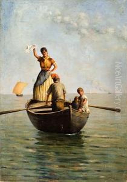 La Partenza Per La Pesca Oil Painting by Prospero Ricca