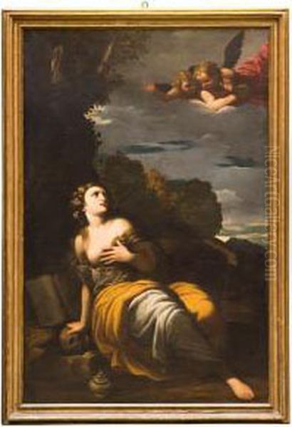 Paesaggio Con Angeli Che Appaiono A Maria Maddalena Oil Painting by Camillo Ricci