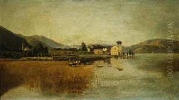 Veduta Di Lago Oil Painting by Guido Ricci