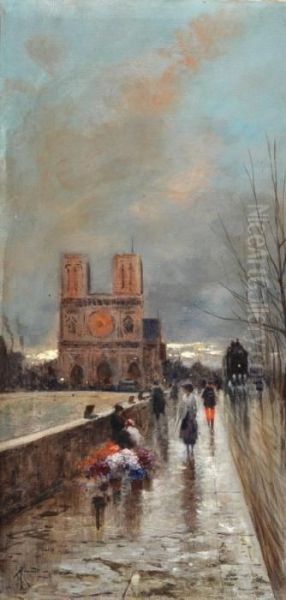 Notredame De Paris Oil Painting by Oscar Ricciardi