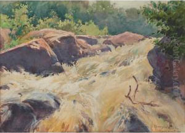 Mousam Falls Oil Painting by Henry Webster Rice