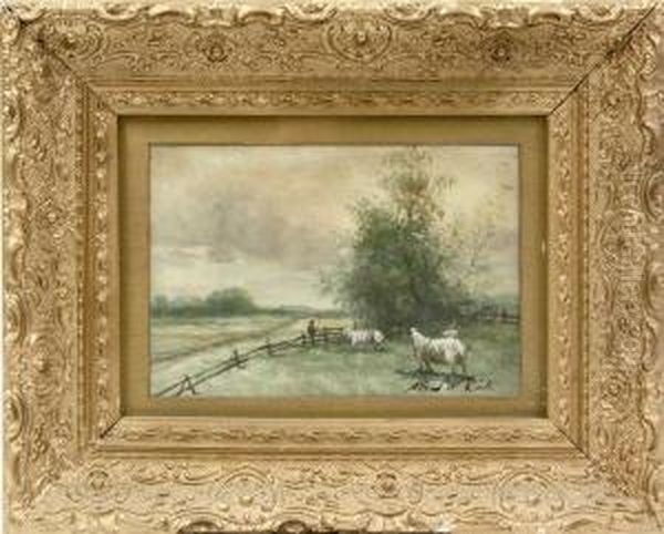 Landscape With Sheep Oil Painting by Alfred William Rich