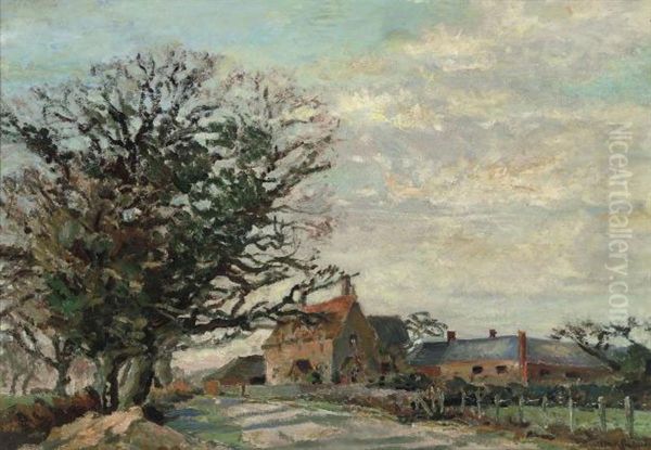 The Farmstead Oil Painting by Frank Richards