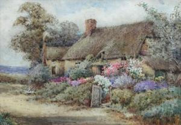 Abedfordshire Cottage At Fltiwick Oil Painting by Hetty Richards