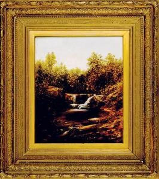 Waterfall, Georgia Oil Painting by Thomas Addison Richards