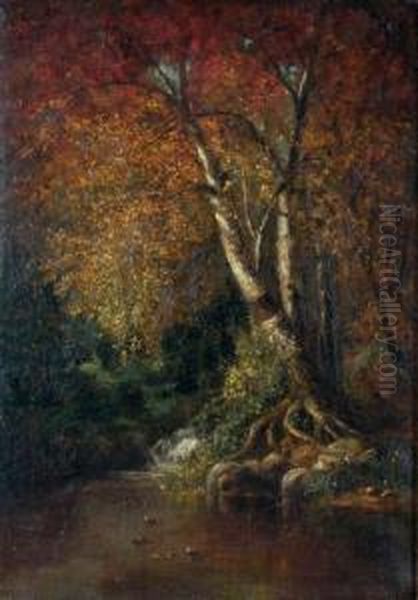 Autumn In The Woods Oil Painting by Thomas Addison Richards