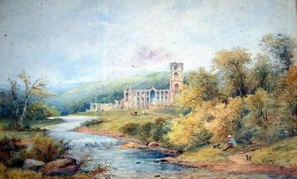 Fountains Abbey Oil Painting by Charles Richardson