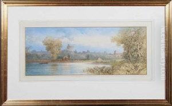 Windsor Castle From The River Oil Painting by Edward M. Richardson