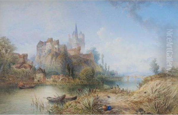 'cathedral Of St. George, Limburg On The Lahn, Nassau' Oil Painting by Edward M. Richardson