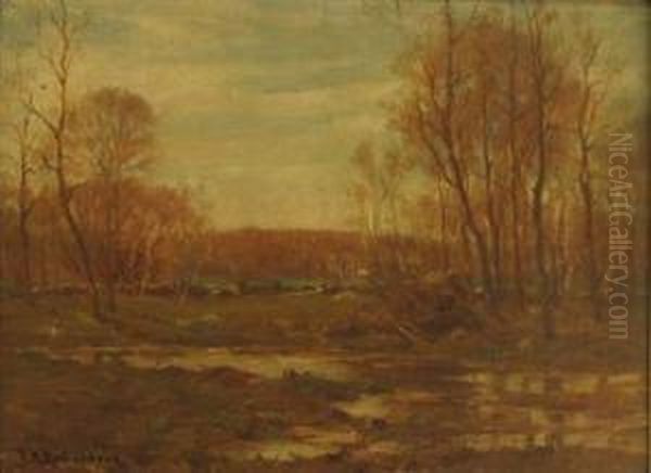 Flooded Meadows Oil Painting by Francis Henry Richardson