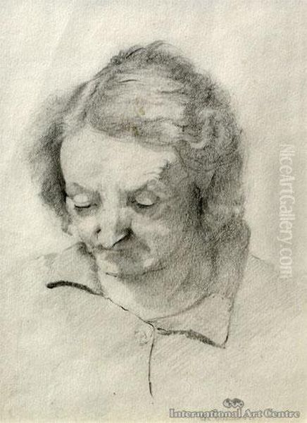 Portrait Of A Lady Oil Painting by Harry Linley Richardson