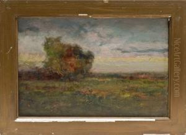 Sunset Meadow Oil Painting by Louis H. Richardson