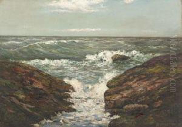 The Rocky Inlet Oil Painting by Louis H. Richardson