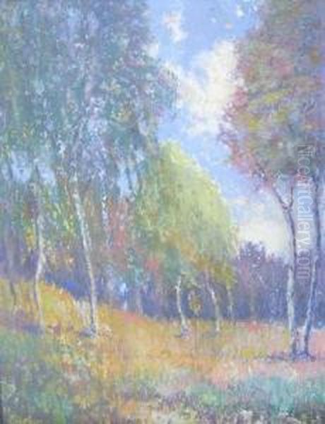 Landscape With Trees Oil Painting by Louis H. Richardson