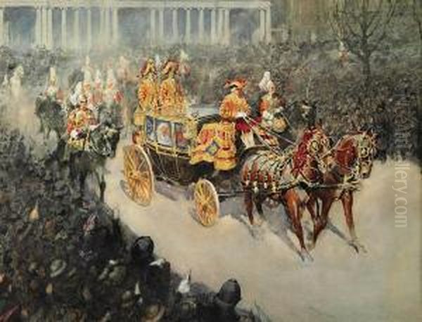 The Marriage Of Princess Mary, February 1922, The Escort Commandedby Captain The Viscount Althorp And Lt. W. Filmer Sankey Oil Painting by Robert, Captain Richardson