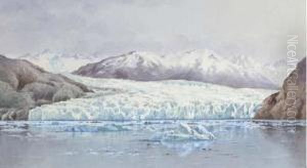 A Glacier, Alaska Oil Painting by Theodore J. Richardson