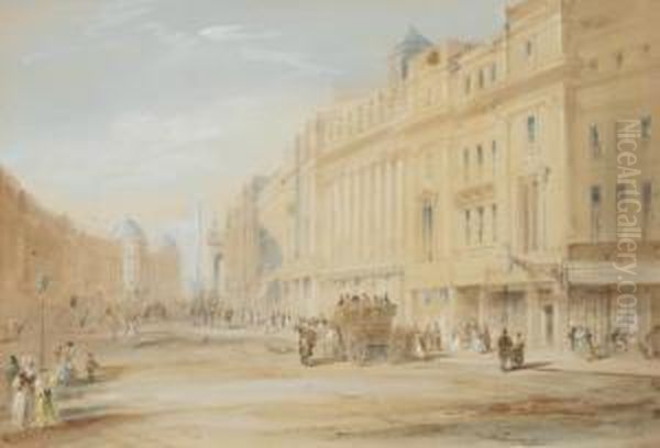 Grey Street, Newcastle Oil Painting by Thomas Miles Richardson