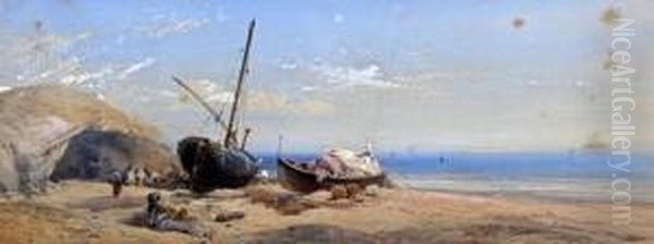 On The Coast, Near Naples Oil Painting by Thomas Miles Richardson