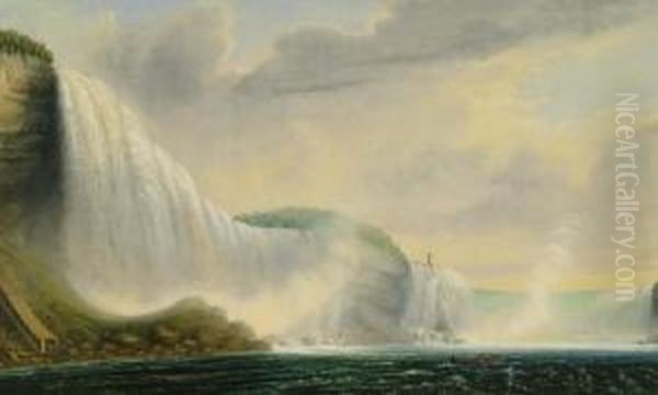 Niagara Falls Oil Painting by Ferdinand Reichardt