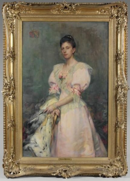 Portrait De La Comtesse Du Chastel Andelot De La Howarderie Oil Painting by Herman Richir