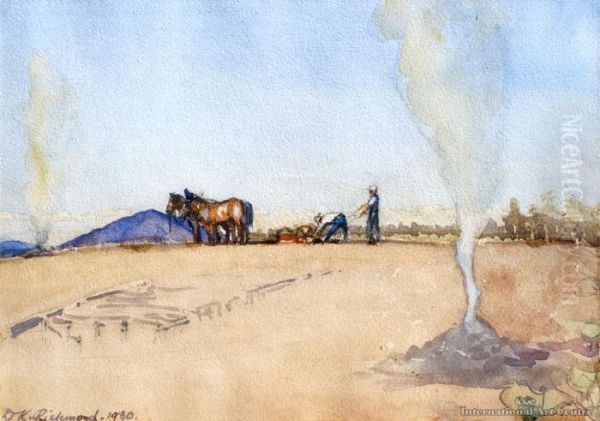 Ploughing The Land Oil Painting by Dorothy Kate Richmond