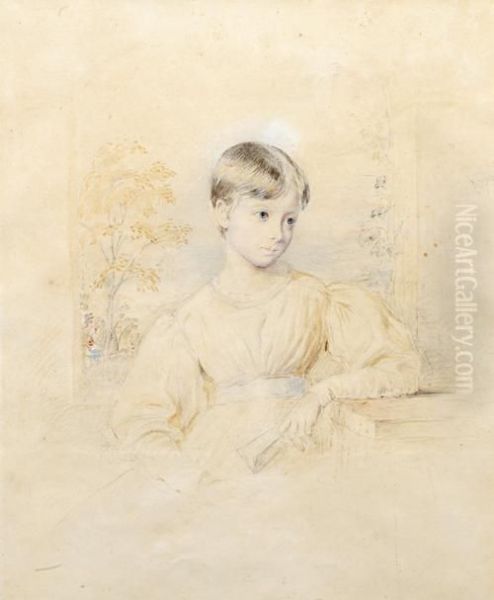 Portrait Of A Young Girl Oil Painting by George Richmond