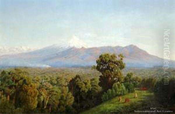 Mt Egmont Oil Painting by James Crowe Richmond