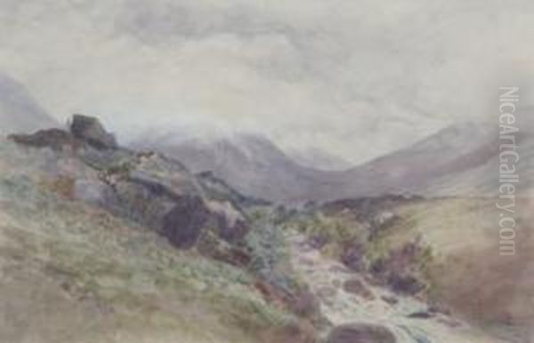 Mountain Pass, Southernalps Oil Painting by James Crowe Richmond