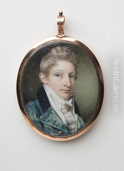 Portrait Miniature Of A Gentleman Oil Painting by Thomas Richmond