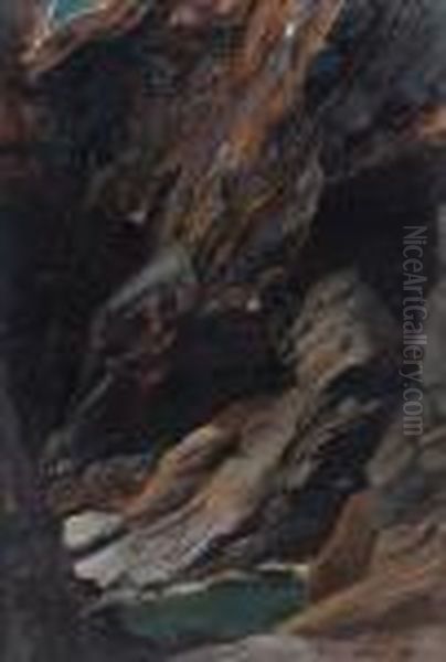 Rocks At Tintagel Oil Painting by Sir William Blake Richmond