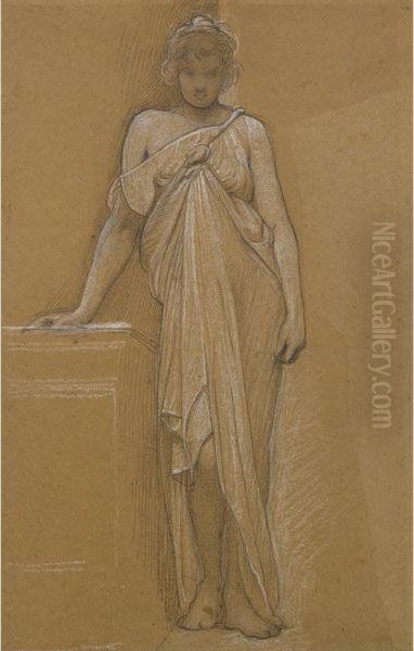 Study Of A Classical Maiden Oil Painting by Sir William Blake Richmond