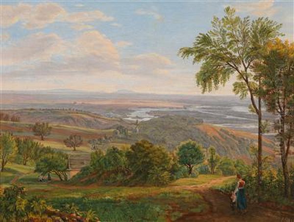 Donau Bei Wien Oil Painting by Franz Richter