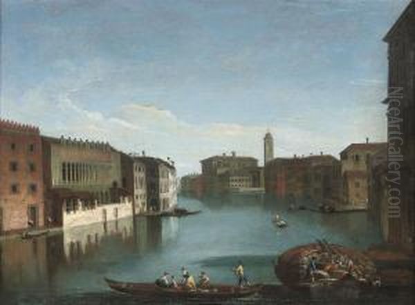 A View Of The Grand Canal, Venice Oil Painting by Giovanni Richter