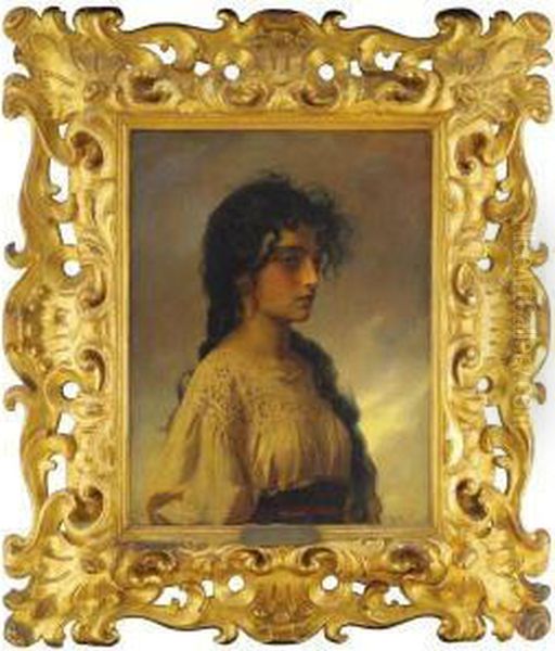 Neopolitan Girl Oil Painting by Gustav Karl Richter