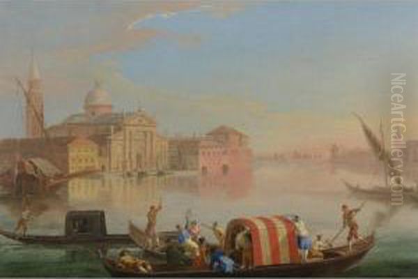 View Of San Giorgio Maggiore, Venice Oil Painting by Johann Richter