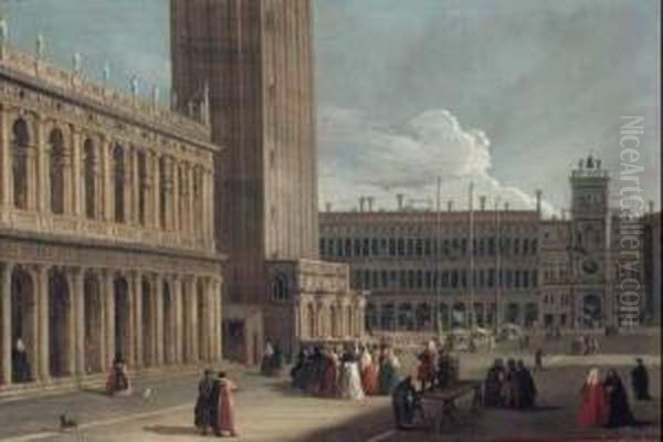 Venezia, Veduta Della Piazzetta Di San Marco Verso

La Torre Dell'orologio Oil Painting by Johann Richter