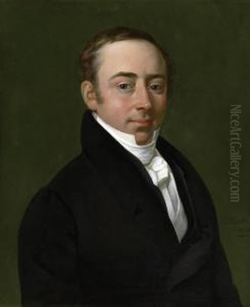 Portrait Of Karl Baedeker Oil Painting by Johann Heinrich Richter