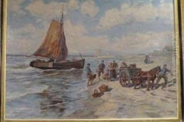 Le Retour De La Peche Oil Painting by F.M. Richter-Reich