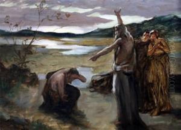 The Wrath Of God The Father Oil Painting by Charles Ricketts