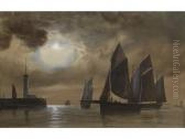 Marine Au Clair De Lune Oil Painting by Charles Ricketts