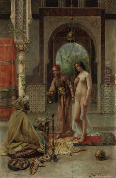 The Slave Trader Oil Painting by Jose Rico Y Cedujo